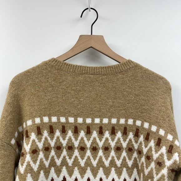 Ann Taylor Argyle Fair Isle Crewneck Long Sleeve Knit Pullover Sweater Medium - Picture 5 of 7